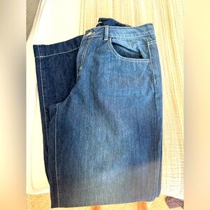 Flamingo stretchy wide leg light material Blue Denim Jeans